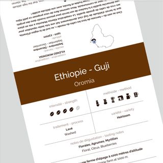 Etiquettes decafeine Montagne Cafes torrefacteur Ethiopie